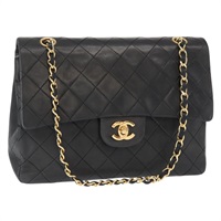 【原宿店限定】シャネル CHANEL ショルダーバッグ マトラッセ25 ダブルフラップ チェーン ラムスキン ブラック ゴールド レディース 156638SAV