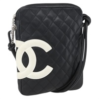 【原宿店限定】シャネル CHANEL ショルダーバッグ カンボンライン レザー シルバー ブラック レディース 157123SAV