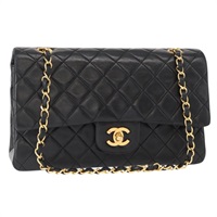 【原宿店限定】シャネル CHANEL ショルダーバッグ マトラッセ25 ダブルフラップ チェーン ラムスキン ブラック ゴールド レディース BA9005SAM
