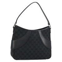 【原宿店限定】グッチ GUCCI ショルダーバッグ GGキャンバス ブラック シルバー 113012 レディース yk20005V