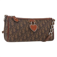 【原宿店限定】クリスチャンディオール Christian Dior ショルダーバッグ トロッター ロマンティック PVC ブラウン シルバー レディース 157408V