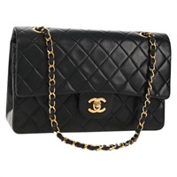 【原宿店限定】シャネル CHANEL マトラッセ 25 ショルダーバッグ ダブルフラップ チェーン ラムスキン ブラック ゴールド レディース 157882V