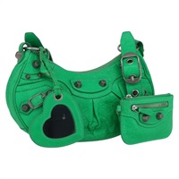 【原宿店限定】バレンシアガ BALENCIAGA ルカゴールXS ショルダーバッグ レザー グリーン シルバー 671309 レディース 158884SAM