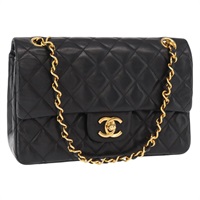 【原宿店限定】シャネル CHANEL ショルダーバッグ マトラッセ 23 ダブルフラップ チェーン ラムスキン 旧型 ブラック ゴールド レディース 158930V