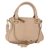 【原宿店限定】クロエ Chloe マーシー ショルダーバッグ ミディアム レザー 2way ベージュ ゴールド レディース 159797V