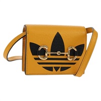 【原宿店限定】グッチ GUCCI ショルダーバッグ ショルダーウォレット レザー イエロー ゴールド 702248 レディース 156147M