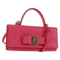 【原宿店限定】サルヴァトーレフェラガモ Salvatore Ferragamo ショルダーバッグ ショルダーウォレット レザー ピンク ゴールド レディース 159605V