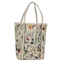【原宿店限定】グッチ GUCCI トートバッグ フローラ レザー ホワイト ゴールド 336777 レディース 155641V