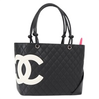 【原宿店限定】シャネル CHANEL トートバッグ カンボンライン レザー ブラック シルバー レディース 157150SM