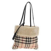 【原宿店限定】バーバリー BURBERRY トートバッグ ノバチェック ウール ベージュ レディース 158707V