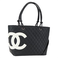 【原宿店限定】シャネル CHANEL トートバッグ カンボンライン ラージ マトラッセ レザー ブラウン シルバー レディース 158906SM