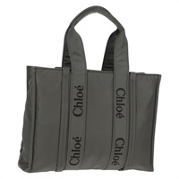 【原宿店限定】クロエ Chloe トートバッグ ウッディ ナイロン グレー レディース BA8836V