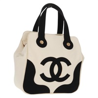 【原宿店限定】シャネル CHANEL マシュマロバッグ トートバッグ キャンバス ホワイト ゴールド レディース 159747V