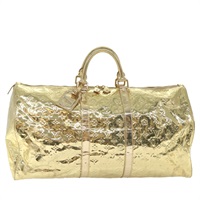 【原宿店限定】ルイ・ヴィトン LOUIS VUITTON キーポル55 ボストンバッグ モノグラムミロワール ゴールド レディース 57842S