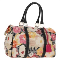 【原宿店限定】フェンディ FENDI ボストンバッグ ズッキーノキャンバス マルチカラー ゴールド レディース 158130V