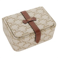 【原宿店限定】セリーヌ CELINE ジュエリーボックス トリオンフキャンバス　ラージジュエリーケース PVC ホワイト 4M0382DIU レディース 154934SM