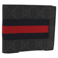 【原宿店限定】グッチ GUCCI 財布 GGスプリーム シェリーライン PVC ブラック ネイビー 408826 レディース am10010V