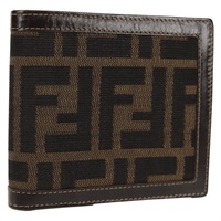 【原宿店限定】フェンディ FENDI 財布 ズッカキャンバス コンパクトウォレット ブラック ブラウン レディース 158171V
