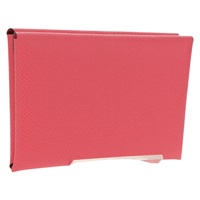 【原宿店限定】エルメス HERMES カルヴィ デュオ コインケース レザー ピンク シルバー レディース BA8242M