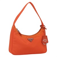 【原宿店限定】プラダ PRADA アクセサリーポーチ ナイロン オレンジ シルバー レディース 158663V
