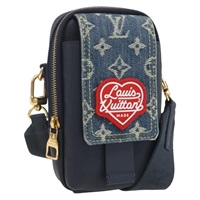 【原宿店限定】ルイ・ヴィトン LOUIS VUITTON ダブルフォンポーチ ポーチ LVスクエアード ブルー M81060 レディース 159145SAM