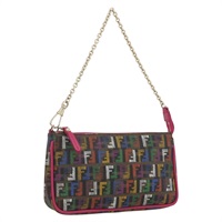 【原宿店限定】フェンディ FENDI アクセサリーポーチ ズッキーノキャンバス マルチカラー ゴールド レディース 159466V