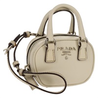 【原宿店限定】プラダ PRADA ポーチ サフィアーノ アイボリー シルバー レディース 157955V