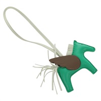 【原宿店限定】エルメス HERMES ロデオPM チャーム レザー グリーン ブラウン レディース BA8097M