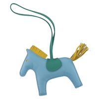 【原宿店限定】エルメス HERMES ロデオチャーム MM チャーム レザー ライトブルー レディース 157414SAM