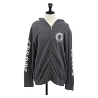 【原宿店限定】クロムハーツ Chrome Hearts 上着 ホースシュープリント　ダガー　ジップアップフーディ ポリエステル グレー レディース 143048M