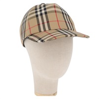 【原宿店限定】バーバリー BURBERRY キャップ ノバチェク キャンバス サイズ M ベージュ レディース am10292V