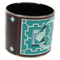 【原宿店限定】エルメス HERMES エマイユTGM ブレスレット バングル メタル グリーン レディース am10128V