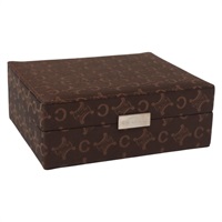 【原宿店限定】セリーヌ CELINE ジュエリーボックス Cマカダムキャンバス ブラウン シルバー レディース 154905V