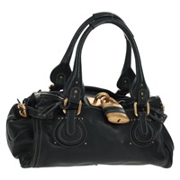 【原宿店限定】クロエ Chloe パディントン ハンドバッグ レザー ブラック ゴールド レディース 163288V