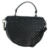 【原宿店限定】クリスチャン ルブタン Christian Louboutin パネトーネデグラデスパイク ハンドバッグ レザー 2way ブラック シルバー レディース 163306V