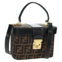 【原宿店限定】フェンディ FENDI ハンドバッグ ズッカキャンバス バニティ 2way ブラウン ブラック レディース 163256V