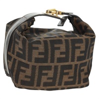【原宿店限定】フェンディ FENDI ハンドバッグ ズッカキャンバス バニティ ブラック ブラウン レディース 164118V