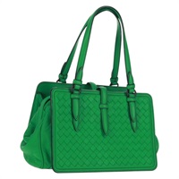 【原宿店限定】ボッテガヴェネタ BOTTEGAVENETA ハンドバッグ イントレチャート レザー グリーン レディース fm5052V