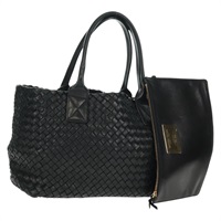 【原宿店限定】ボッテガヴェネタ BOTTEGAVENETA カバPM ハンドバッグ イントレチャート レザー ブラック 141498 レディース yk20173V