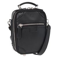 【原宿店限定】フェンディ FENDI トラベルミニバッグ ハンドバッグ レザー 2way ブラック シルバー レディース ka1501M