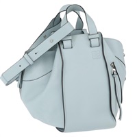 【原宿店限定】ロエベ LOEWE ハンドバッグ ハンモック　ミディアム レザー 2way ライトブルー シルバー レディース ka1594M
