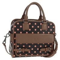 【原宿店限定】ロエベ LOEWE クルス ハンドバッグ レザー 2way ダークブラウン シルバー レディース 165392M