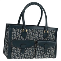 【原宿店限定】クリスチャンディオール Christian Dior ハンドバッグ トロッターキャンバス ネイビー ゴールド レディース mr1942V