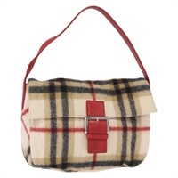 【2回目POPUP】【原宿店限定】バーバリーズ Burberrys ショルダーバッグ ノバチェック ウール ベージュ シルバー レディース 161279V