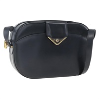 【原宿店限定】カルティエ CARTIER ショルダーバッグ レザー ネイビー ゴールド レディース 164015V