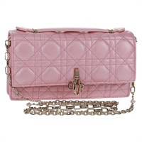 【原宿店限定】クリスチャンディオール Christian Dior ショルダーバッグ カナージュ ミスディオール チェーン レザー 2way ピンク シャンパンゴールド レディース 159907SAM