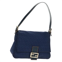 【原宿店限定】【2回目POPUP】フェンディ FENDI マンマバゲット ショルダーバッグ ズッキーノキャンバス ネイビー ゴールド レディース am10463V