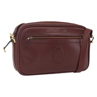 【原宿店限定】カルティエ CARTIER ショルダーバッグ マストライン レザー ボルドー ゴールド レディース 164880V