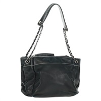 【原宿店限定】シャネル CHANEL ショルダーバッグ チェーン レザー ブラック シルバー レディース 161644V
