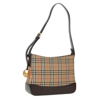 【原宿店限定】バーバリー BURBERRY ショルダーバッグ ノバチェック キャンバス ベージュ ゴールド レディース am10488V